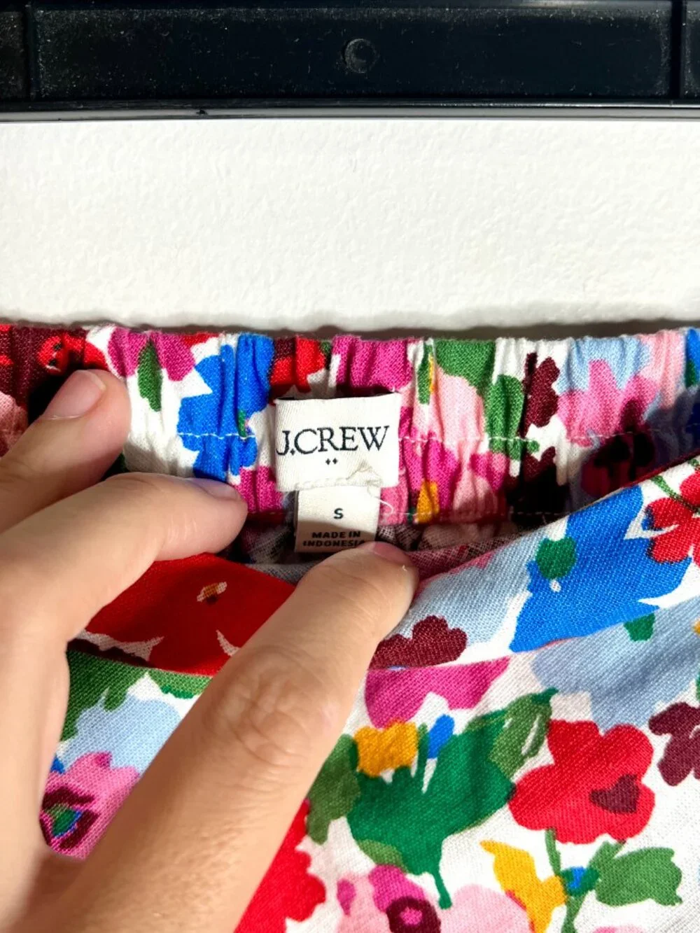 J. Crew Floral Linen Blend Midi Skirt Pull On Lightweight Cottagecore Sz Small